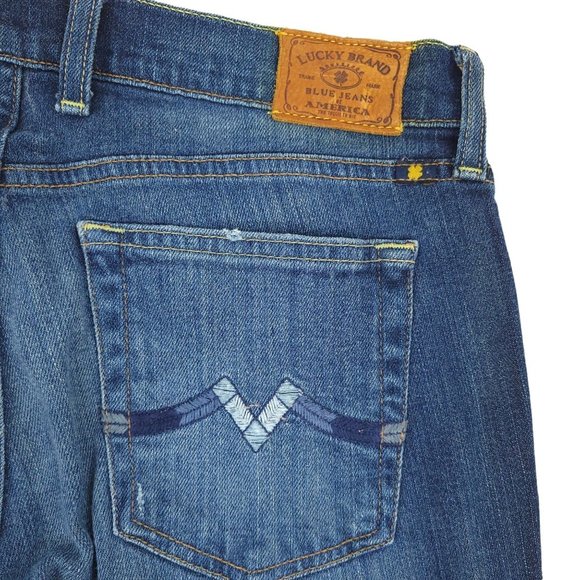 Lucky Brand Jeans READ Sweet N Low Women Size 6 / 28 Mid Rise Boot Cut Dark Wash - Picture 10 of 13